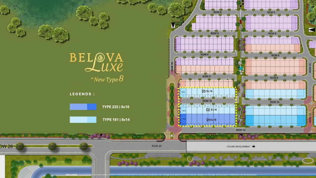 siteplan belova luxe terravia bsd tipe 8x18