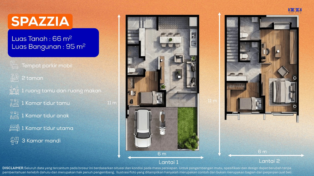 layout rumah spazzia izzi bsd